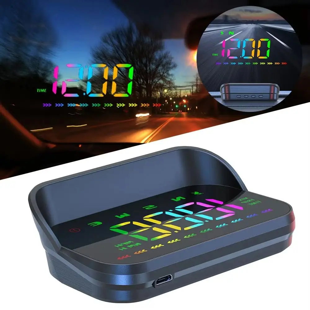 HUD Car Head Up Display Universal Plastic Windshield Projector Durable Portable GPS Digital Speedometer Car Accessories