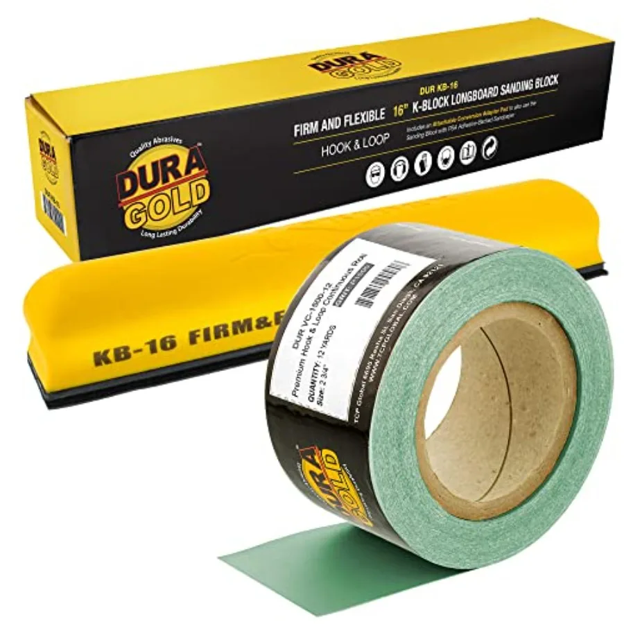 

Dura-Gold Pro Series 16" K-Block Sander Firm and Flex Longboard Hand Sanding Block Pad with Hook and Loop Backing and PSA Adapt