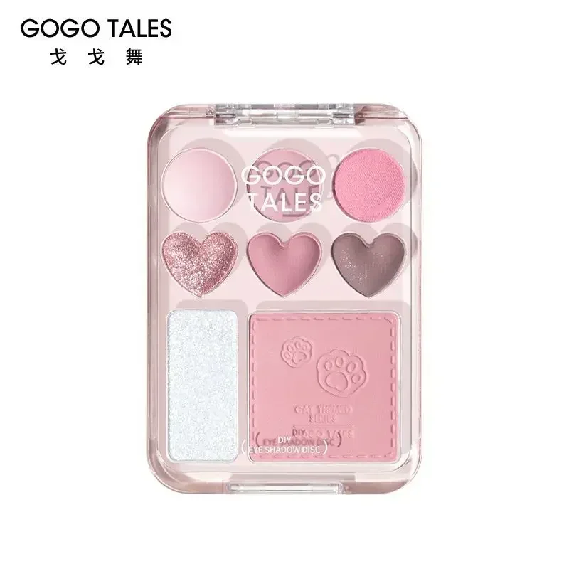 Gogo Tales Oogschaduw Palet Langdurige Gemakkelijke Kleur Matte Parel Blush Accentueren Natuurlijke Nude Make-Up Geperste Glitter Oogschaduw