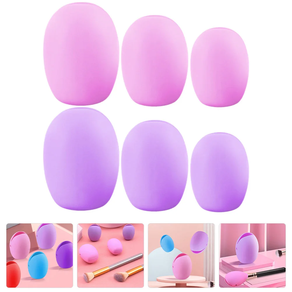 6 Pcs Makeup Brush Case Brushes Travel Protector Silicone Holder The Face Protectors Silica Gel Covers for