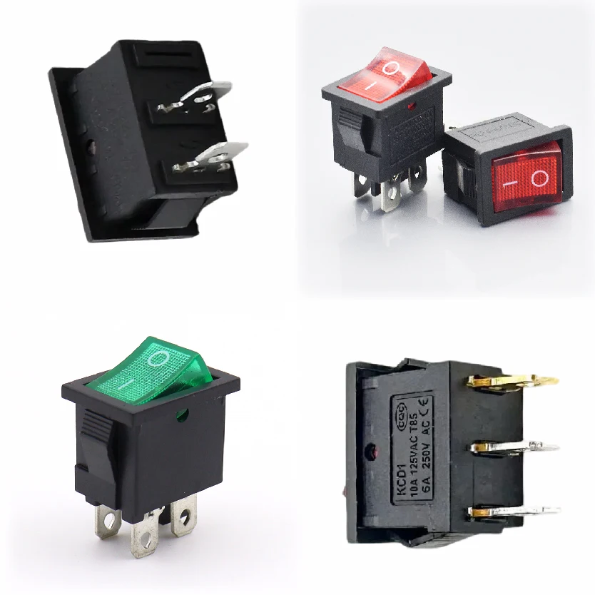 

KCD1 Rocker Switch ON-OFF 2 3 4 Pin Power Switch 6A 250V 10A 125V 15×21MM