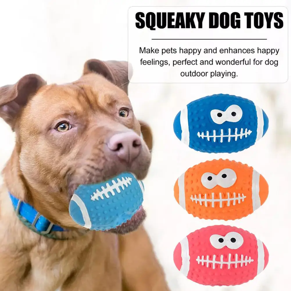 New High-end Latex Soft Pet Ball Squeaky Toy For Small Large Dog Volleyball Tooth Cleaning Training Toys Interactive Chew F D9L3