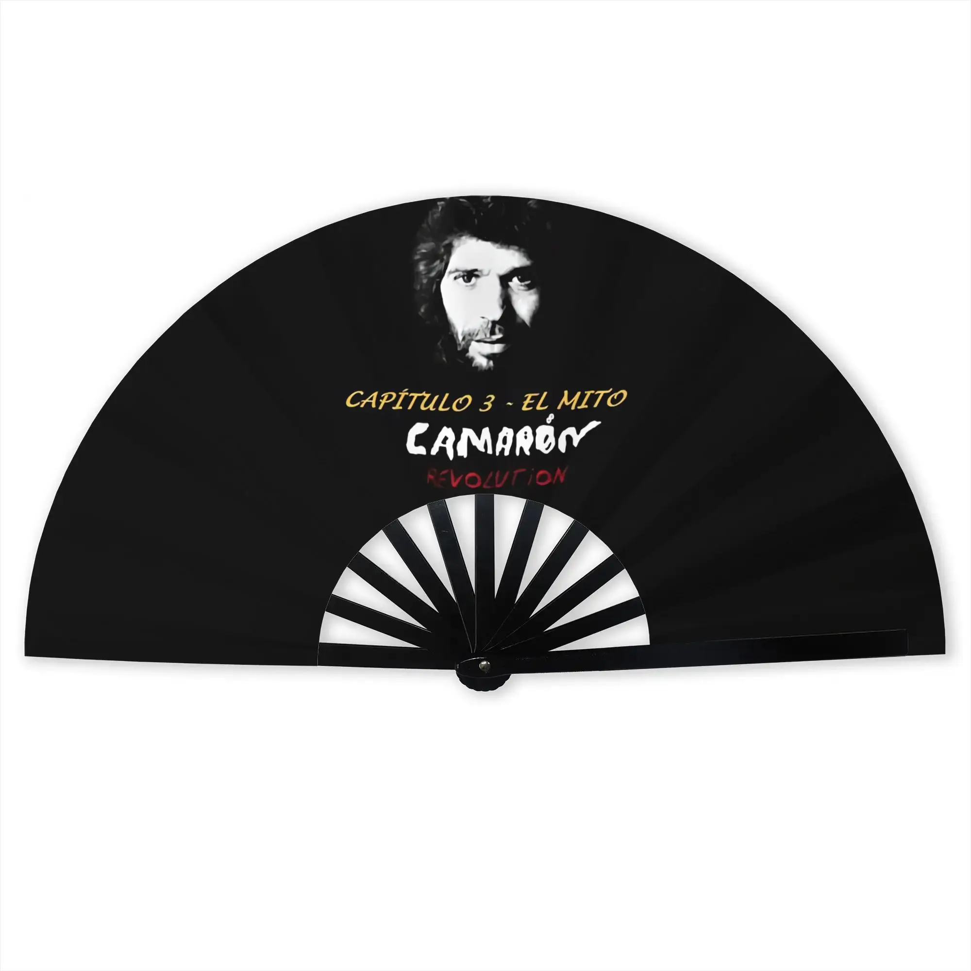 Camaron De La Isla Stylish Hand Fan Unisex Island Shrimp Flamenco Singer Printed Polyester Fan Trendy For Sports Events Gift