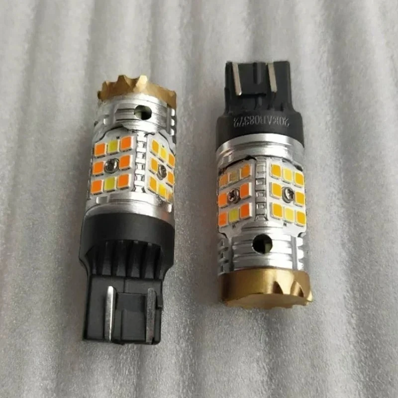 

Двухцветная светодиодная лампа S25 3157 T20 7443 1157 15D белого и янтарного цвета с функцией дневных ходовых огней (DRL) и указателей поворота