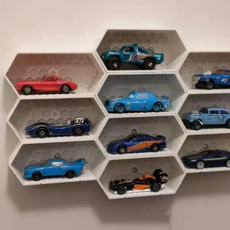 Auto-Modell-Präsentationsständer, mehrschichtiges, langlebiges Kunststoff-Ausstellungsmöbel, Aufbewahrungsregal für Sammler, wandmontierte Auto-Ausstellungsbox – Detail 2