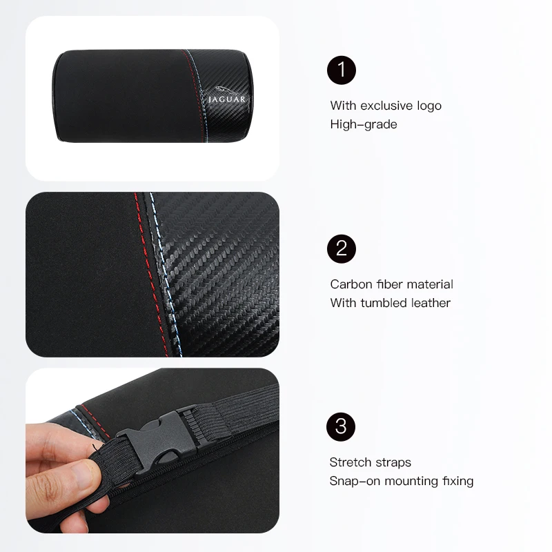 سيارة مسند الرأس الجلد المدبوغ السيارات العظام حماية الرقبة اكسسوارات ل جاكوار X S F XF XE XJ XK XEL XFL XJL XJ6 XJS XKR XFR F-نوع F-Pace