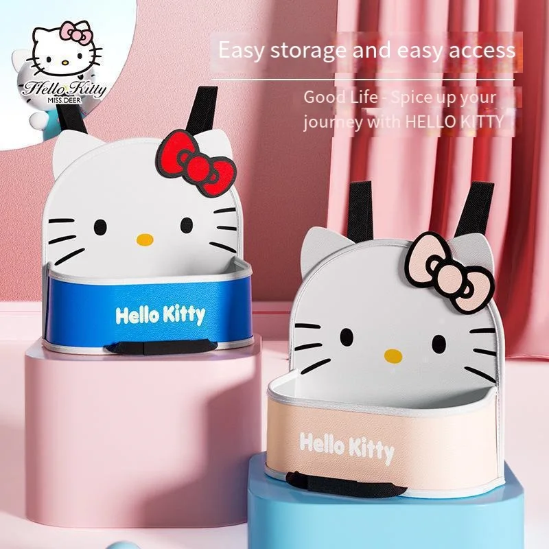 Sanrio Hello Kitty Kawaii Anime Car Seat Storage Box Car Interior Decoration Multifunction Storage Hanging Bag Universal Hot 24