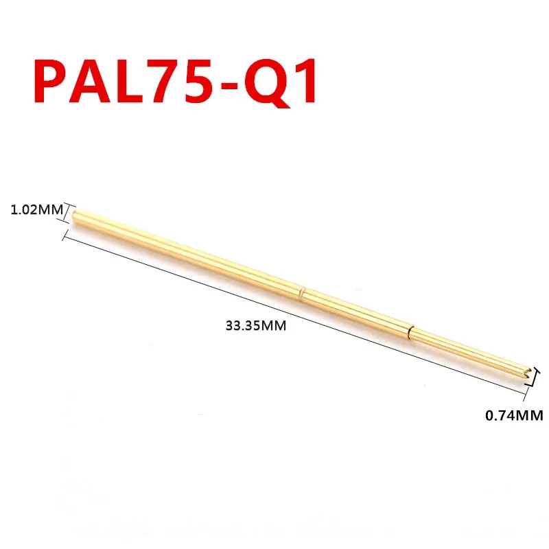 

100PCS/Pack Gold-plated PAL75-Q1 Four-jaw Plum Blossom Head Spring Test Pin 1.02mm Probe for Circuit Board Test