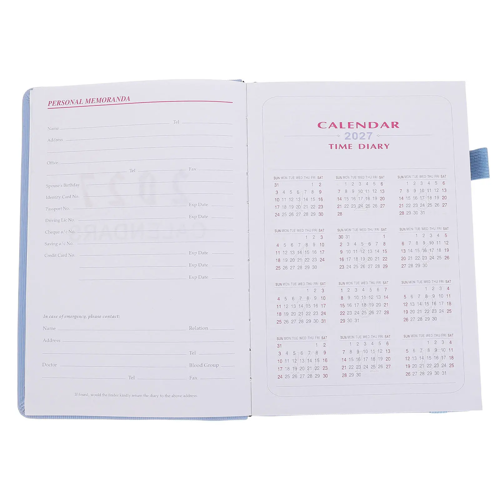 2027 A5 Hardcover Weekly Monthly Planner Notebook with Yearly Calendar & Daily Task Tracker