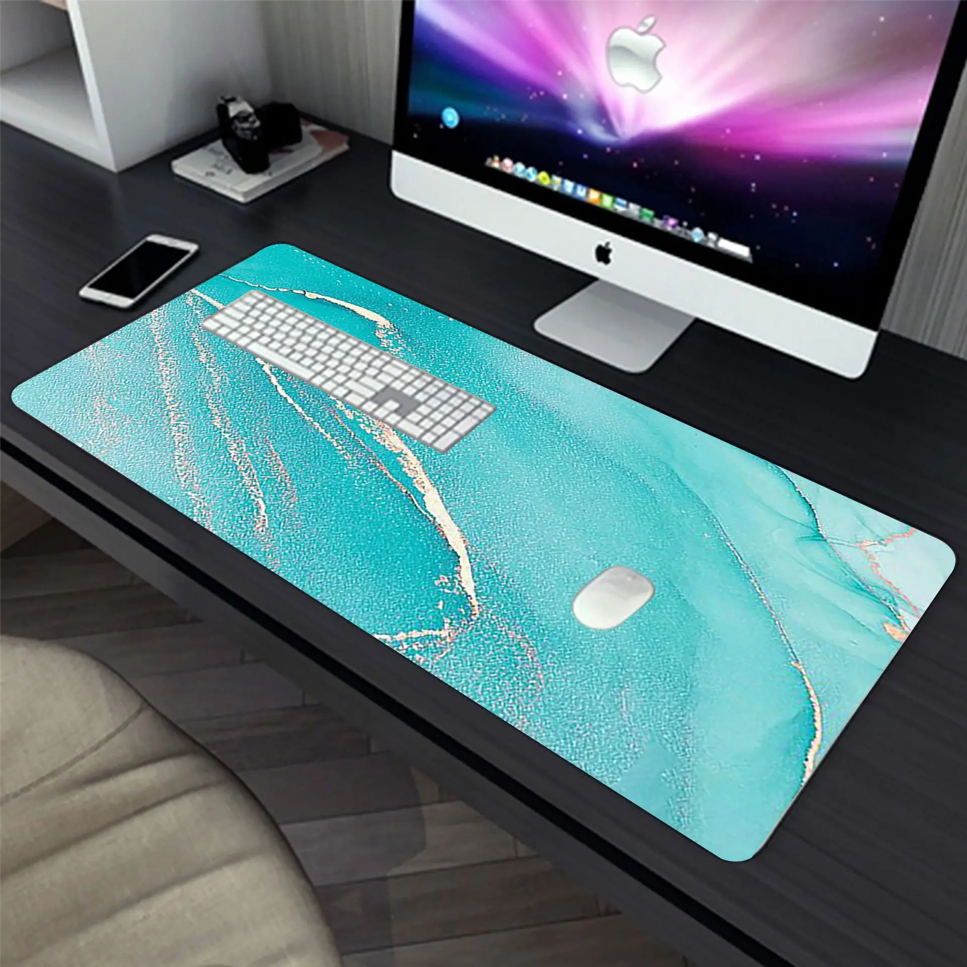 

Marble stripes Large Mouse Pad 800*300mm Extended Gaming Mouse Pad Desktop Pad With Stitched Non-Slip Rubber Base Keyboard