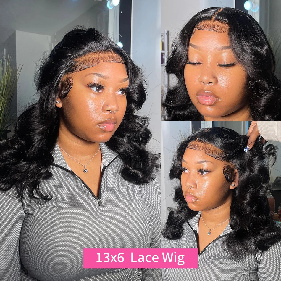 Linktowig 250 Density 13x6 Body Wave Bob Wig Human Hair 13x4 HD Short Bob Wig Lace Front Human Hair Wigs 5x5 Lace Frontal Wigs