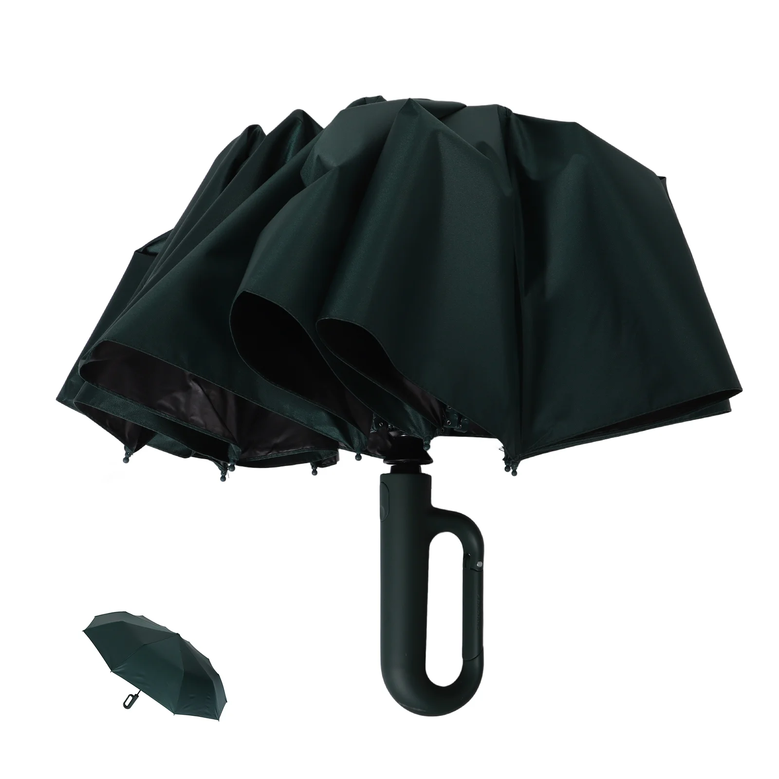 10 Bone Folding Umbrella Compact Lightweight Portable Travel Rain Sun Vinyl Tri Fold Water Cloth Sturdy Modern Design