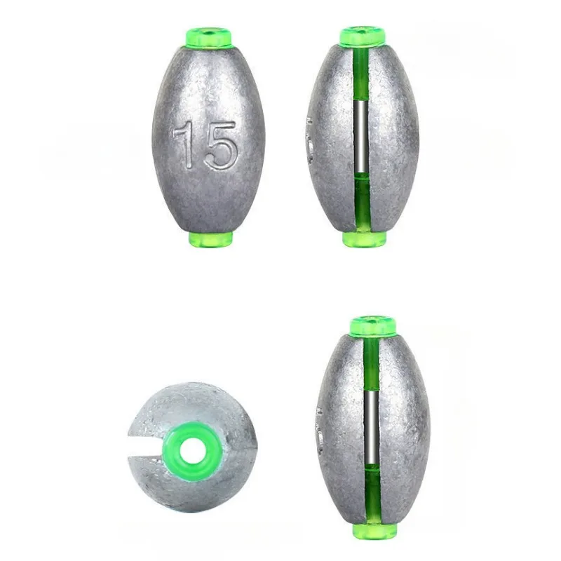 5PCS Olive Form Blei Platinen 15/20/30g Angeln Ausrüstung Floß Angeln Laufen Herz Hohl Set brücke Fern Casting – Detail 2
