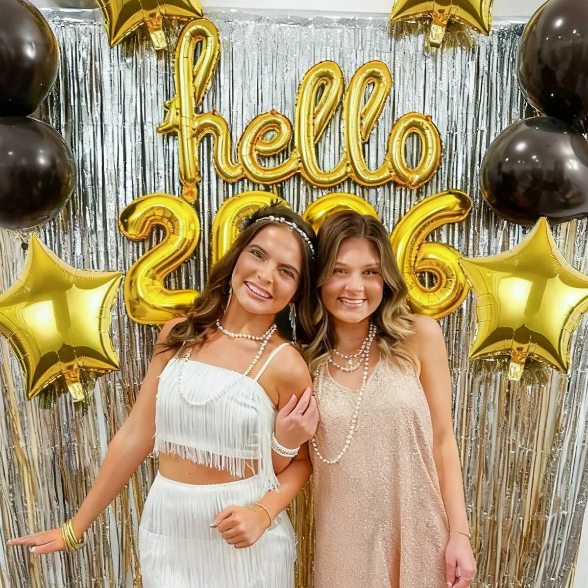 7 قطعة/المجموعة مرحبا 2026 السنة الجديدة الألومنيوم احباط بالون مجموعة بما في ذلك بالونات مرحبا الملتصقة الذهبية أرقام 2026 بالونات #5