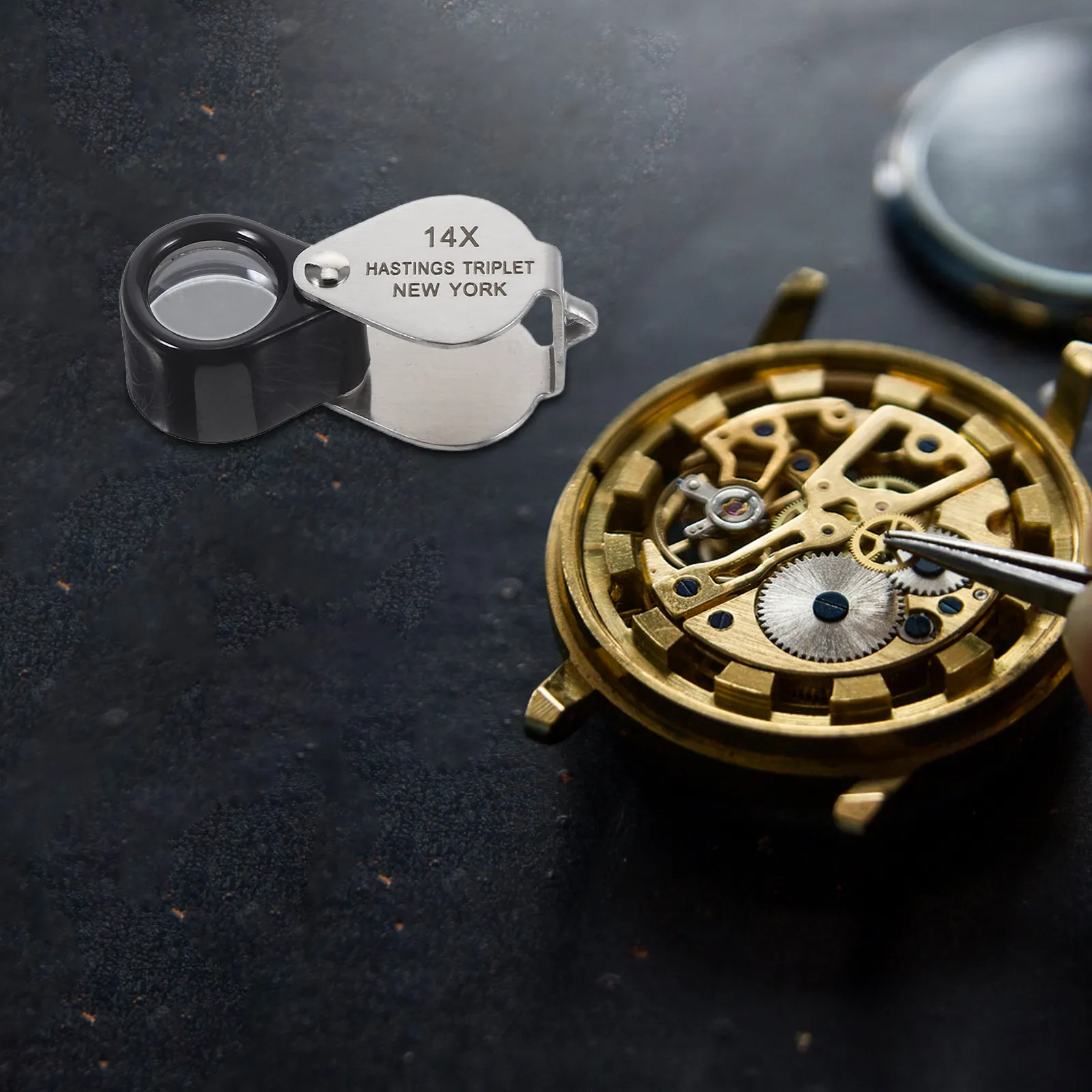 

14X Illuminated Jewelry Magnifier Foldable Stainless Steel Pocket Loupe for Coin Collectors Gemologists Hobbyists Repair Sewing