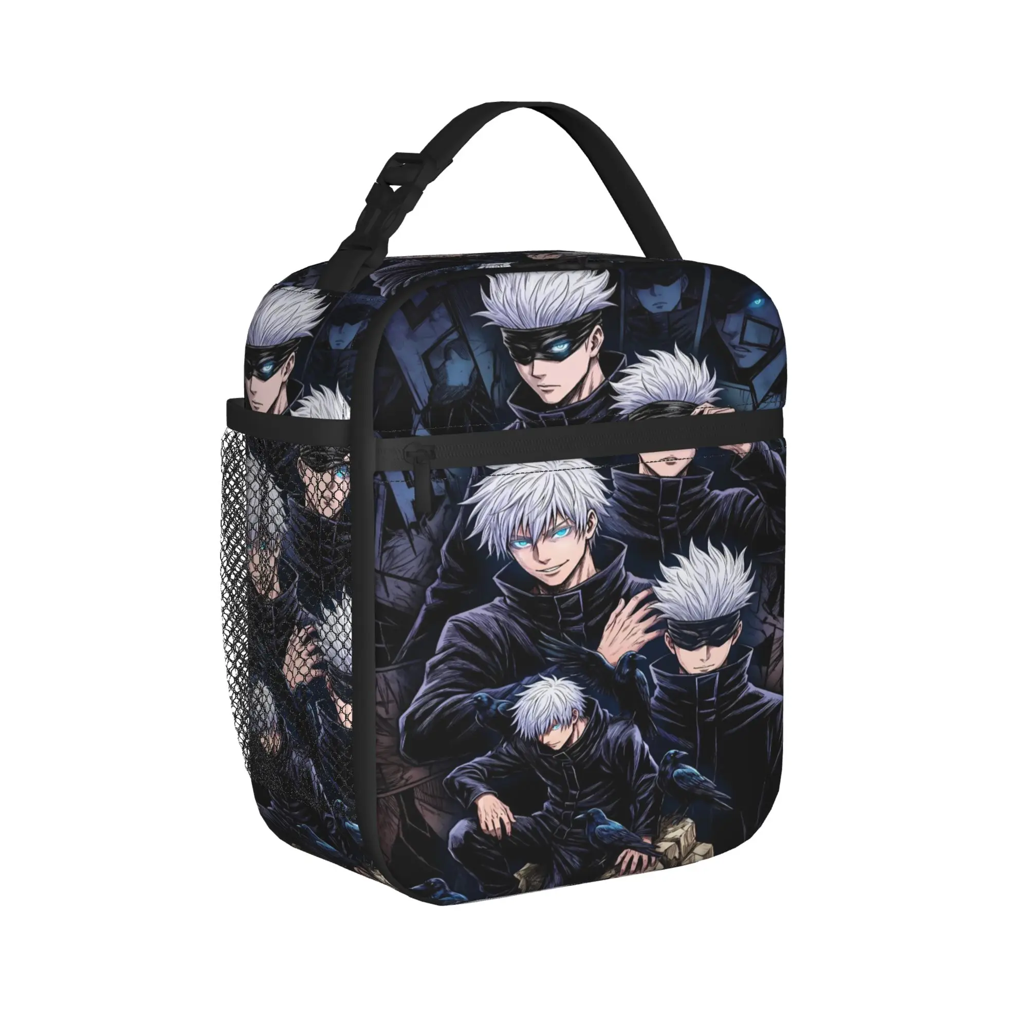 Satoru Gojo Lunch Bag J-Jujutsus K-Kaisens Vintage Lunch Box For Girl Boy  Outdoor Cooler Bag Oxford Thermal Tote Handbags