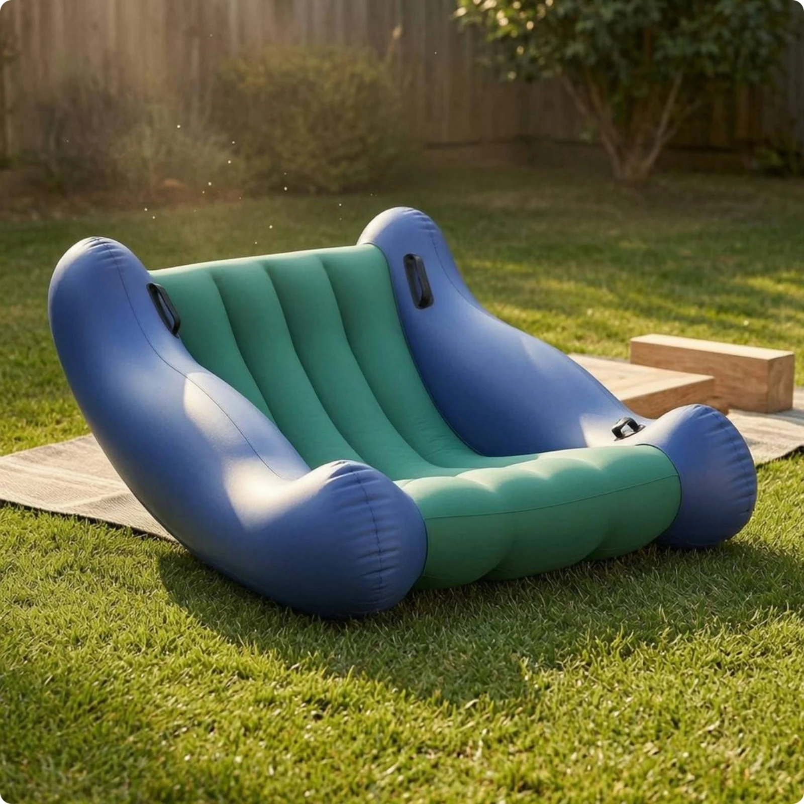 Kids Outdoor Lounge Furniture - Canapé gonflable pour enfants, siège côtelé