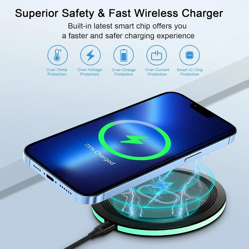 Wireless Charger Samsung Fast Charging Pad for Samsung Galaxy S25 Ultra/S24 FE/S23 Ultra/S22/S21/Z Flip 6 5 15W view 2