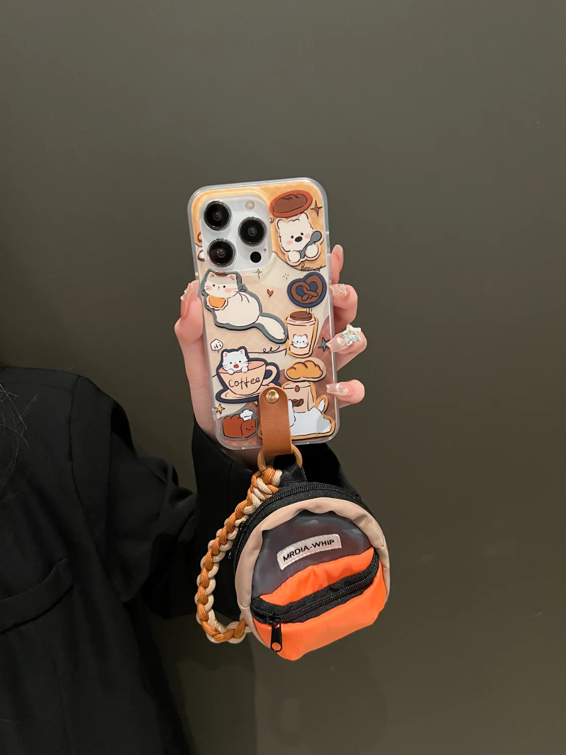 جراب هاتف لـ iPhone ، حقيبة مدرسية جديدة ، حافظة iPhone 15 ، 14 ، 13 ، 12 ، 11 Pro Max ، 7 ، 8 Plus ، X ، XR ، XS Max ، يمكن تخزين سماعات الرأس ، المفتاح