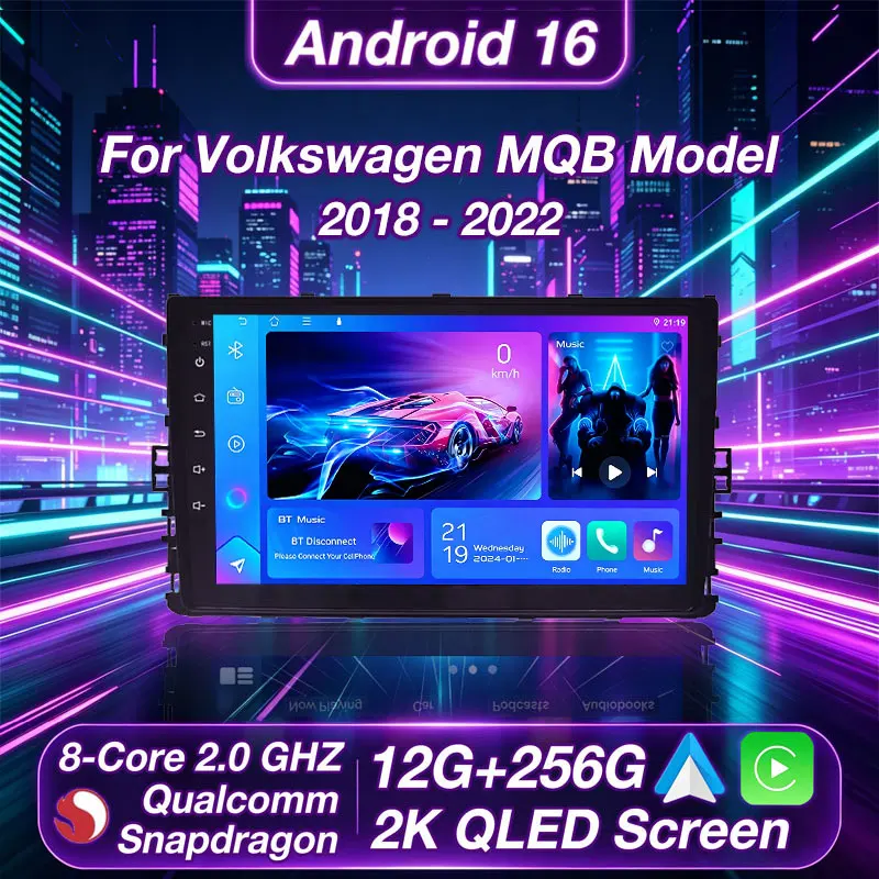 Wireless CarPlay Android Auto For VW Volkswagen MQB POLO VI Jetta Mk7 T6 Bora Android 16 8 Core Player Head Unit 2 DIN Autoradio