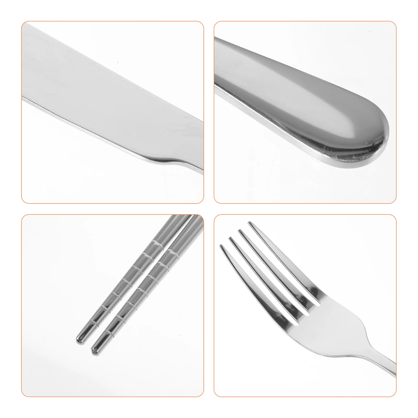 

Stainless Steel Chopsticks Reusable Silverware Set Portable Utensils Travel Kit Lightweight Durable Case Included Outdoor Picnic