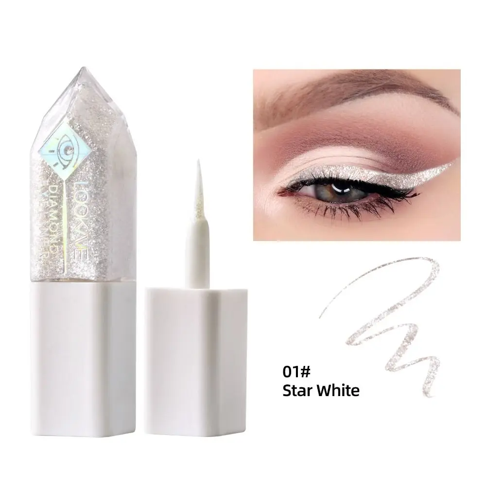 

Lying Silkworm Diamond Eyeliner Pearly Shimmer Liquid Eyeliner Sequins Shiny Glitter Eyeshadow Eye Makeup Tool