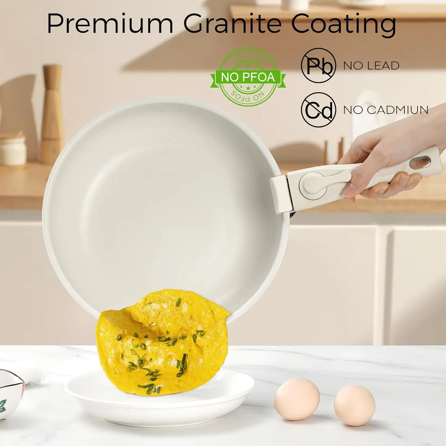 15-Piece Nonstick Cookware Set for Kitchen and RV, Oven & Induction Safe