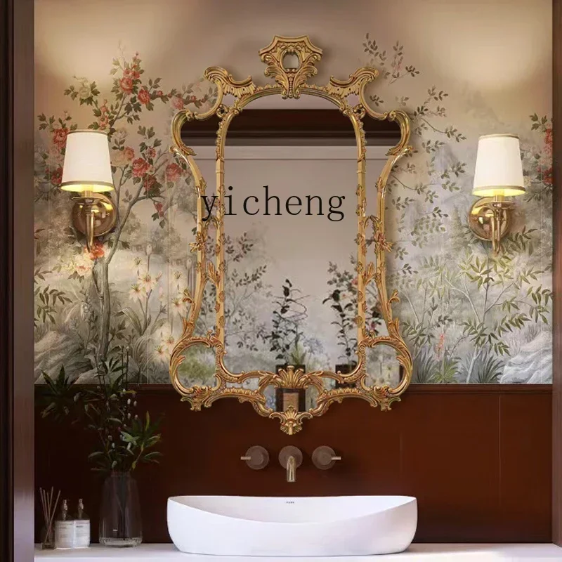 DSA  new classical bathroom mirror retro decorative bathroom mirror wash wall hanging table makeup mirror