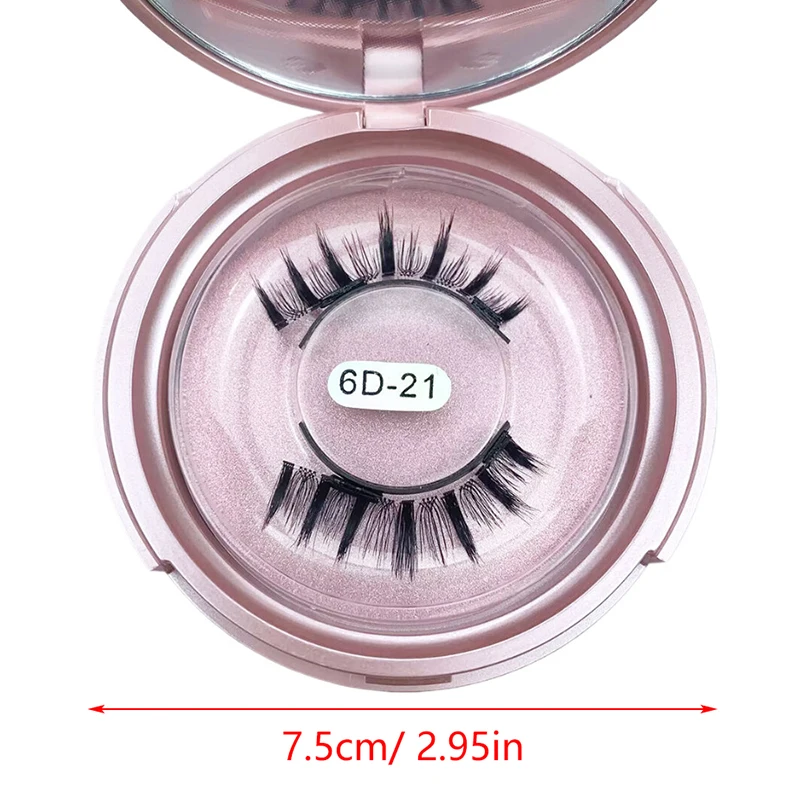 3D Natural Magnetic Eyelashes With 2 Magnetic Lashes Reusable Magnetic False Eyelashes No Glue Needed Portable Cosmetic Tool