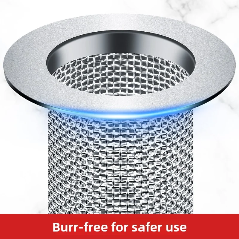 فلتر تصريف الحوض - 4 مقاسات (صغير/كبير، قصير/طويل) مصفاة شبكية من الفولاذ المقاوم للصدأ، حوض مضاد للانسداد/استنزاف الأرضية، Univer #1