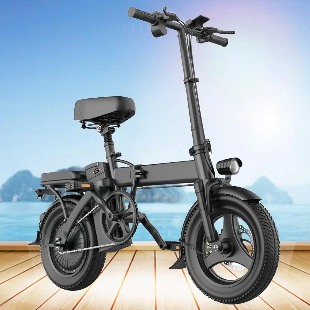 Mini motocicletas eléctricas plegables con neumáticos de 14 pulgadas, Motor de 500W, 19 MPH, 30 millas de viaje, motocicletas eléctricas para adultos