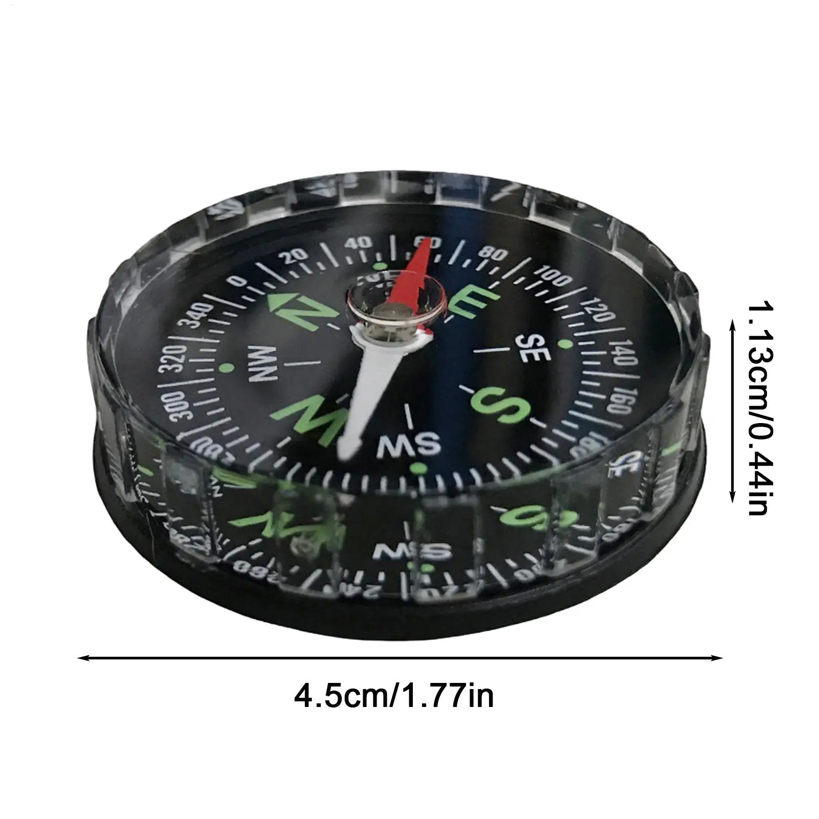 1/3/5 Stück Mini-Kompass für den Außenbereich, 45 mm, Navigationskompass, Taschenkompass für Camping, Wandern, Orientierungshilfe im Freien, Überlebensausrüstung. – Detail 6