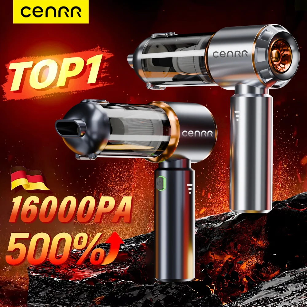 CENRR Mini Car Vacuum Cleaner Powerful Wireless Car Cleaner HandHeld Portable Vacuum Cleaner Cleaning Machine for Home Appliance