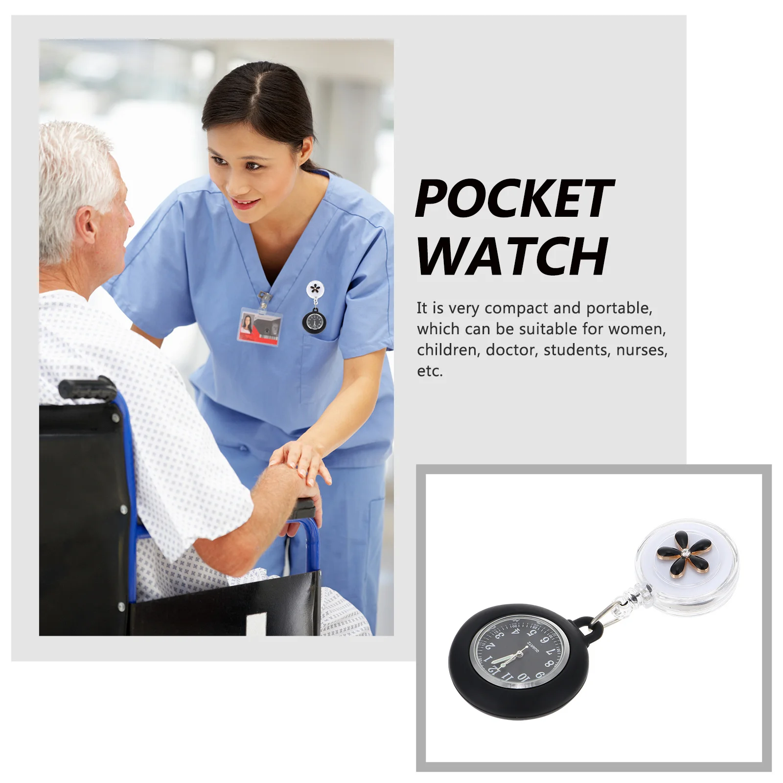 

Chest Hanging Watch For Nurses Durable Clear Dial Pocket Watch Nurse Gift Fob Watches Women Students Doctors Portable Timepiece