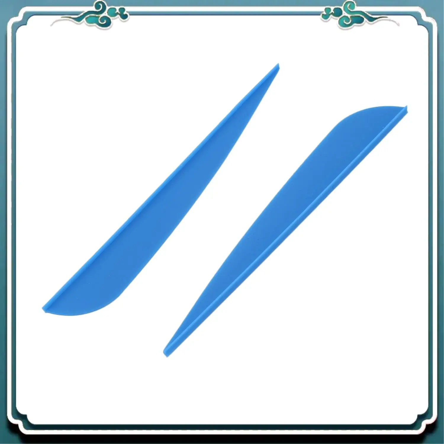 ที่เชื่อถือได้ Arrows Vanes 4 นิ้วพลาสติก Feather Fletching สําหรับ DIY ยิงธนู Arrows 100 แพ็ค (Blue & White)