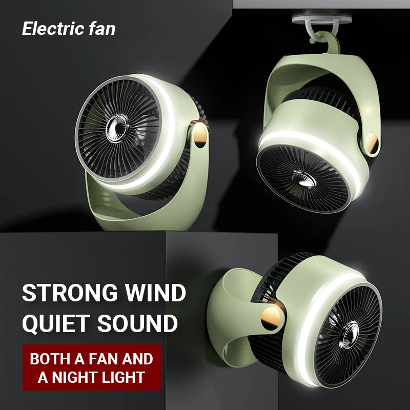 

Портативный настольный вентилятор для кемпинга с USB-зарядкой и литий-ионным аккумулятором для использования на улице, дома и в офисе