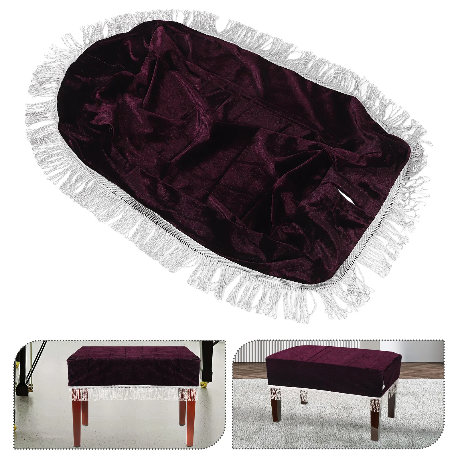 

Piano Stool Cover Saddle Bar Protector Decorative Bench Slipcover Chair Seat Sleeve