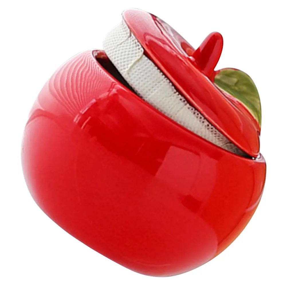 

Apple-Shaped Ceramic Tea Canister Airtight Food Storage Jar For Coffee Beans Sugar Candy Dry Fruit Kitchen Organizer