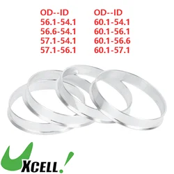 UXCELL 4Pcs Car Aluminum Alloy Hub Centric Rings Vehicle Wheel Spacer Set Auto Wheel Tire Accessories ID 54.1mm to OD 56.1mm