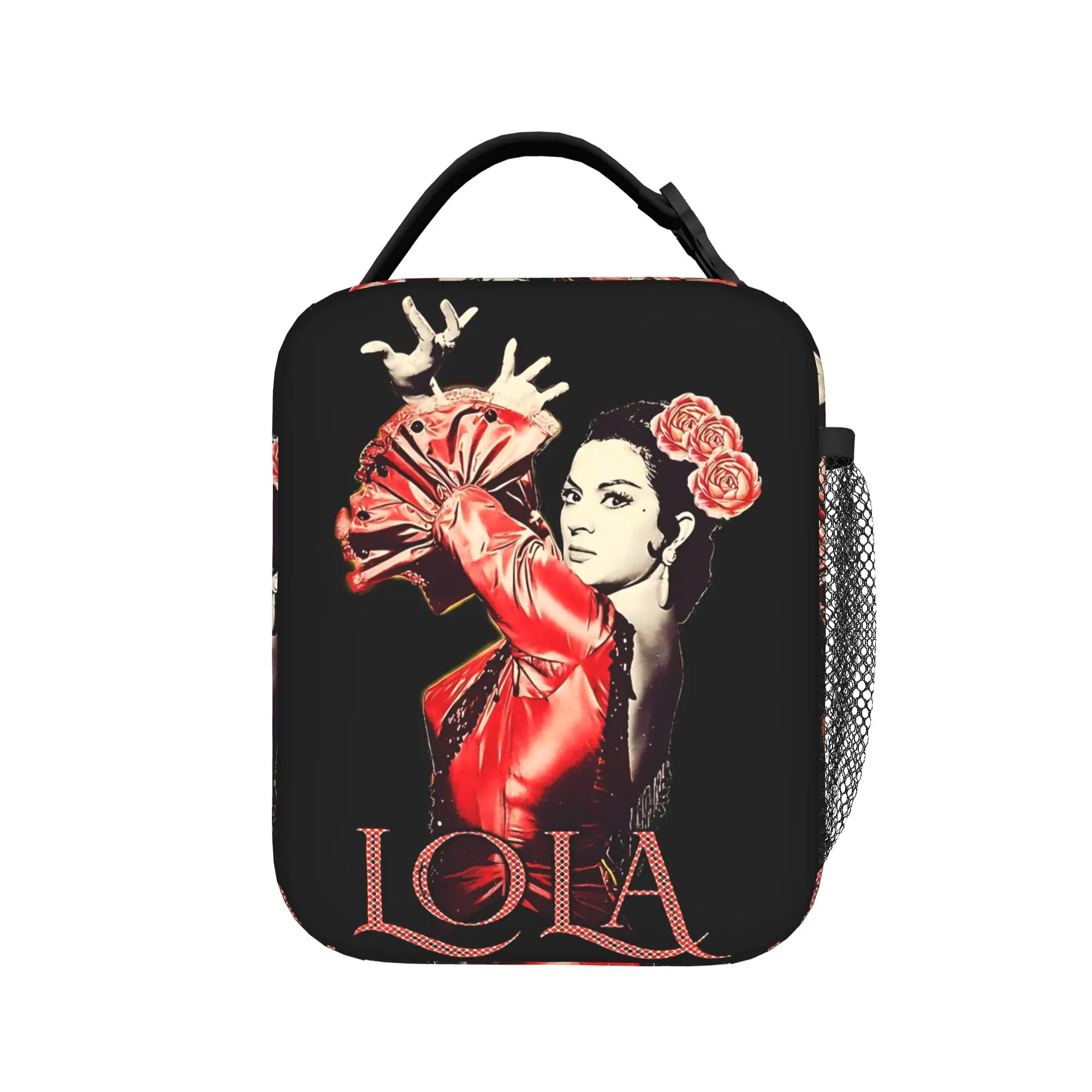 

Сумка для обеда Lola Flores Red Dress: Эстетичная термосумка-тоут для офиса, удобная сумка-холодильник из оксфорда для взрослых, на заказ