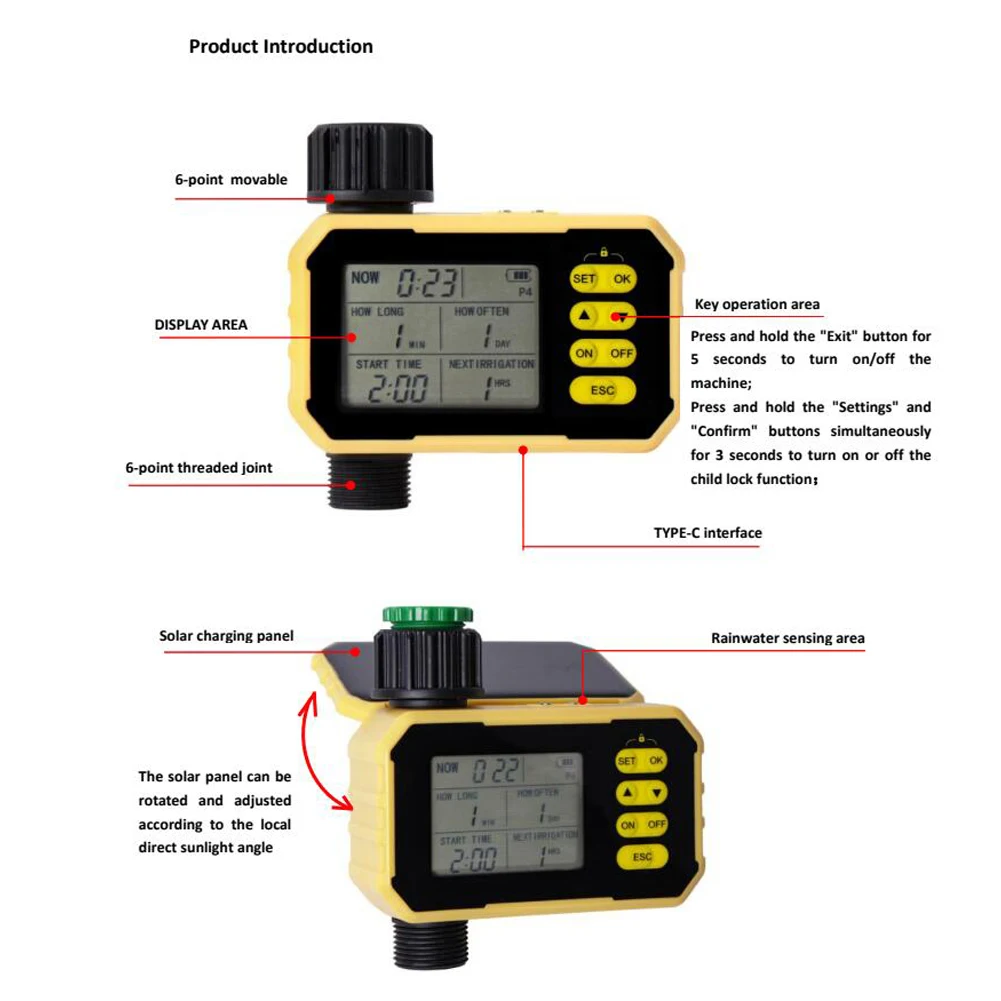 Automatic Gardening Water Timer Balcony Rain Sensing Control Intelligent Irrigation System Controller with Rain Delay Function