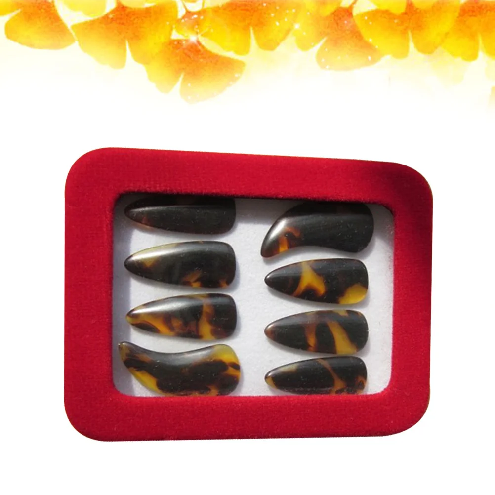 

Guzheng Picks Natural Horn Fine Filed Smooth Rounded Edge Finger Cover Comfortable Zither Practice Accessories Size L
