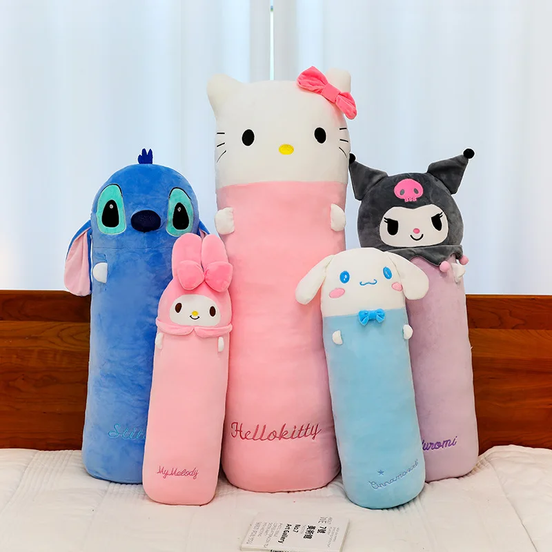 100cm Sanrio Hallo Kitty Melodie Kuromi lange Kissen Plüschtiere Kawaii weiche ausgestopfte Puppe Kissen Cartoon Kinder Mädchen Schlaf geschenke