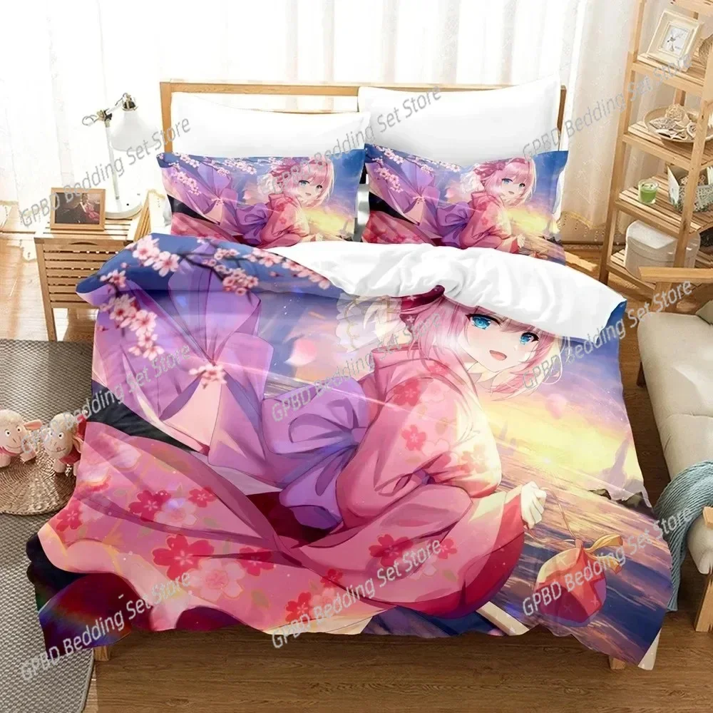 

Anime Princess Connect ReDive Comfortable Duvet Quilt Cover Pillowcase Bedding Set Children Bedroom Decoration Home Textile