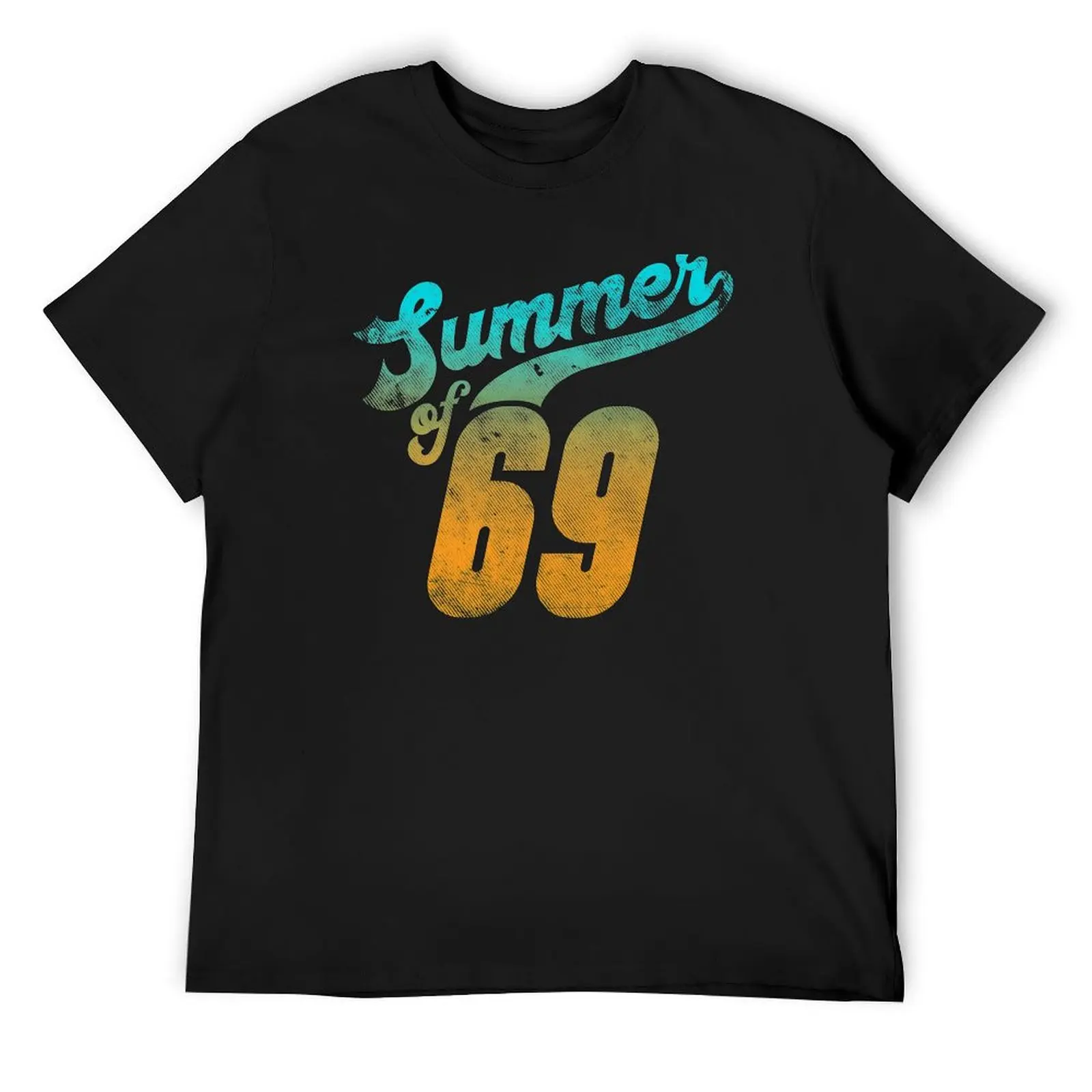 

Summer of 69 - retro distressed style (alt colour) T-Shirt topping new edition korean fashion blanks Men's t shirts