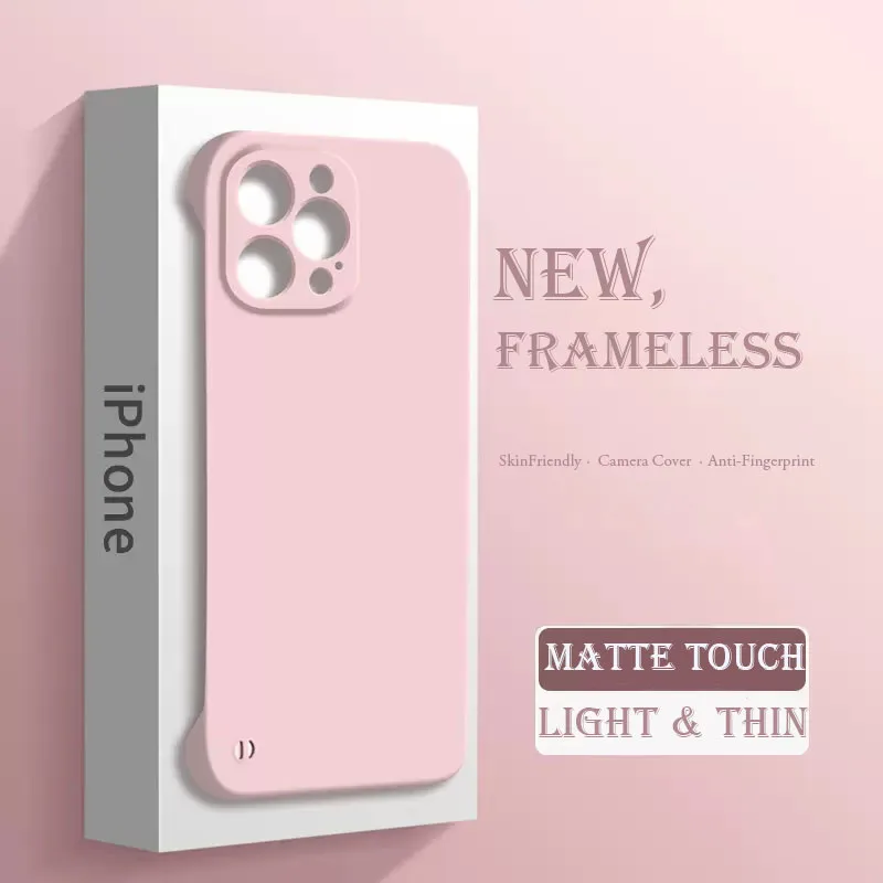 Schlanke, rahmenlose, niedliche, stoßfeste Hülle in Bonbonfarben für iPhone 16E 17 Air 16 15 14 Pro Max 14 15 16 Plus 17Pro Cover Cases Fundas