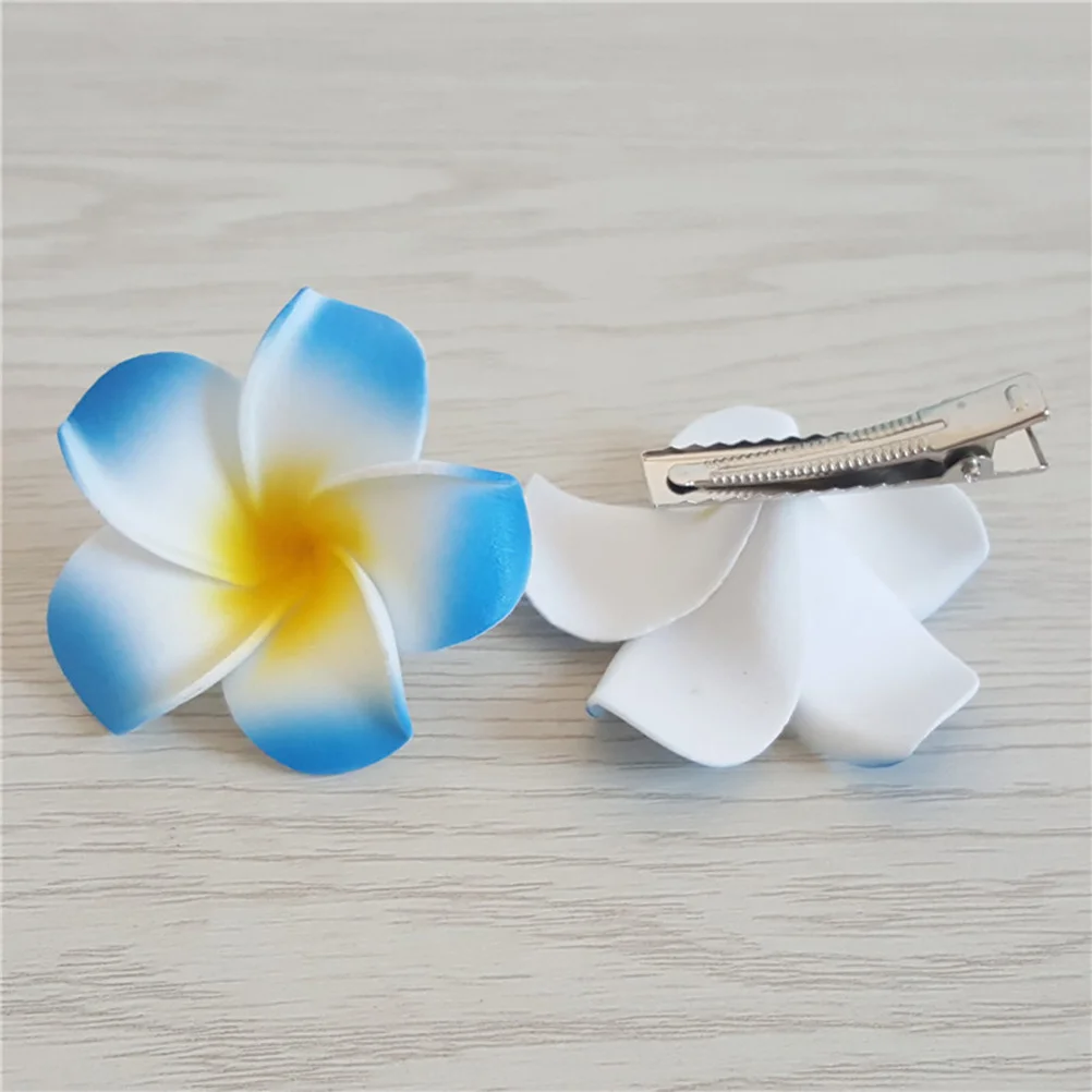 15 Pcs Hawaiian Decorations Flower Hair Clips Plumeria Flowers for Accessories Headgear