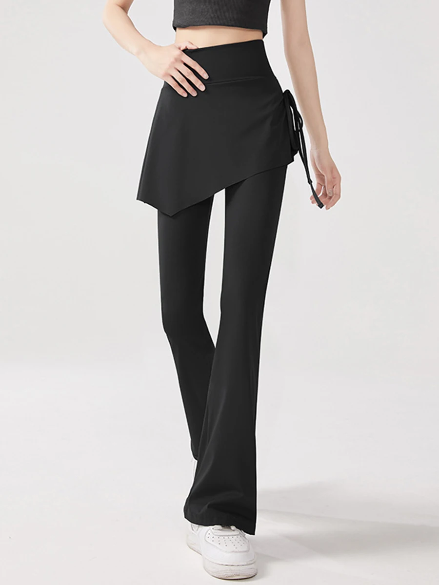 

Брюки длиной до щиколотки Брюки-клеш Черные брюки-кюлоты с завязками на талии Элегантный вид Серые расклешенные брюки Повседневная прогулка