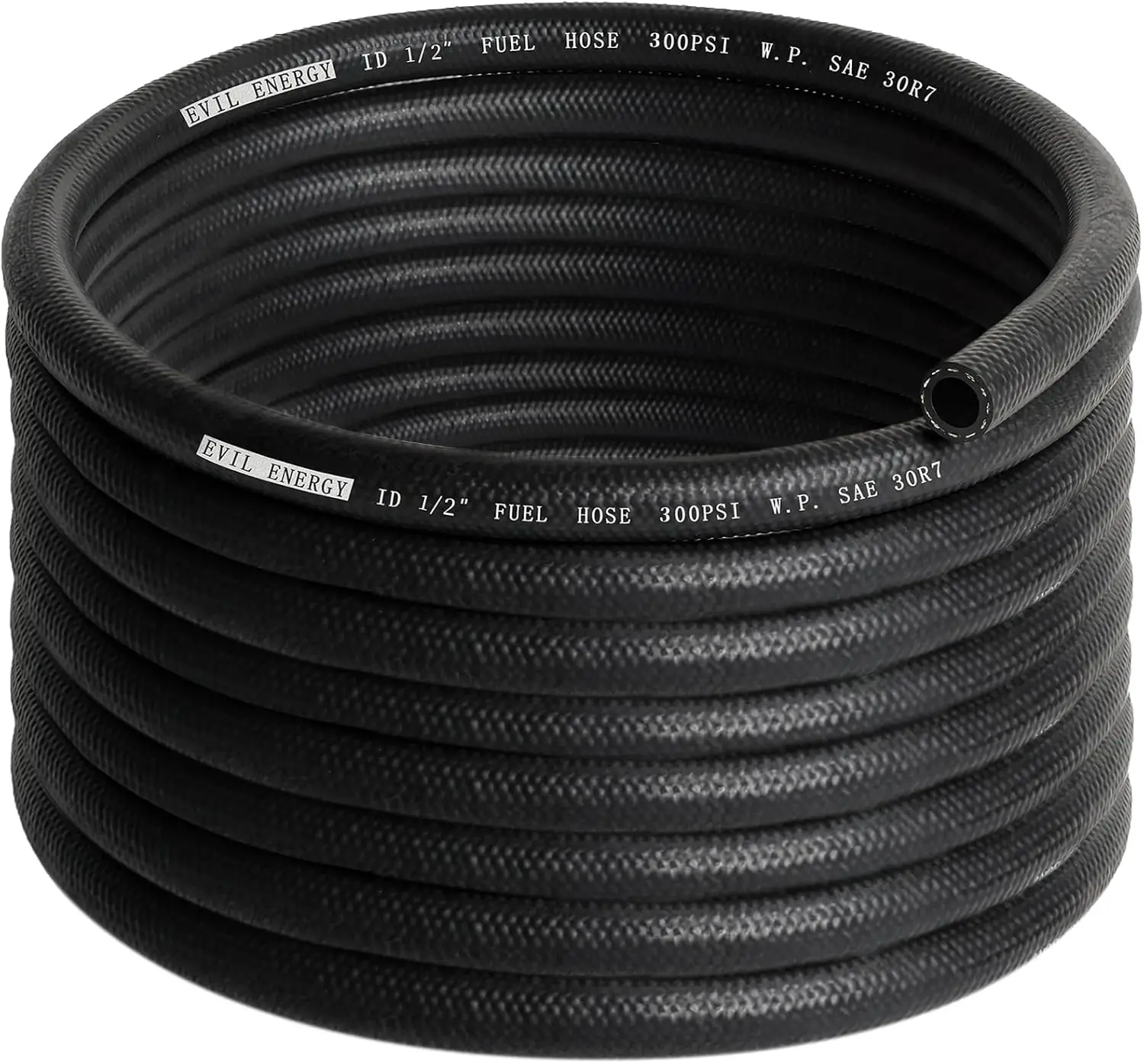 

High-Pressure Fuel Hose Line, 1/2 Inch SAE 30R7 NBR, 20FT Length, 300PSI Rating