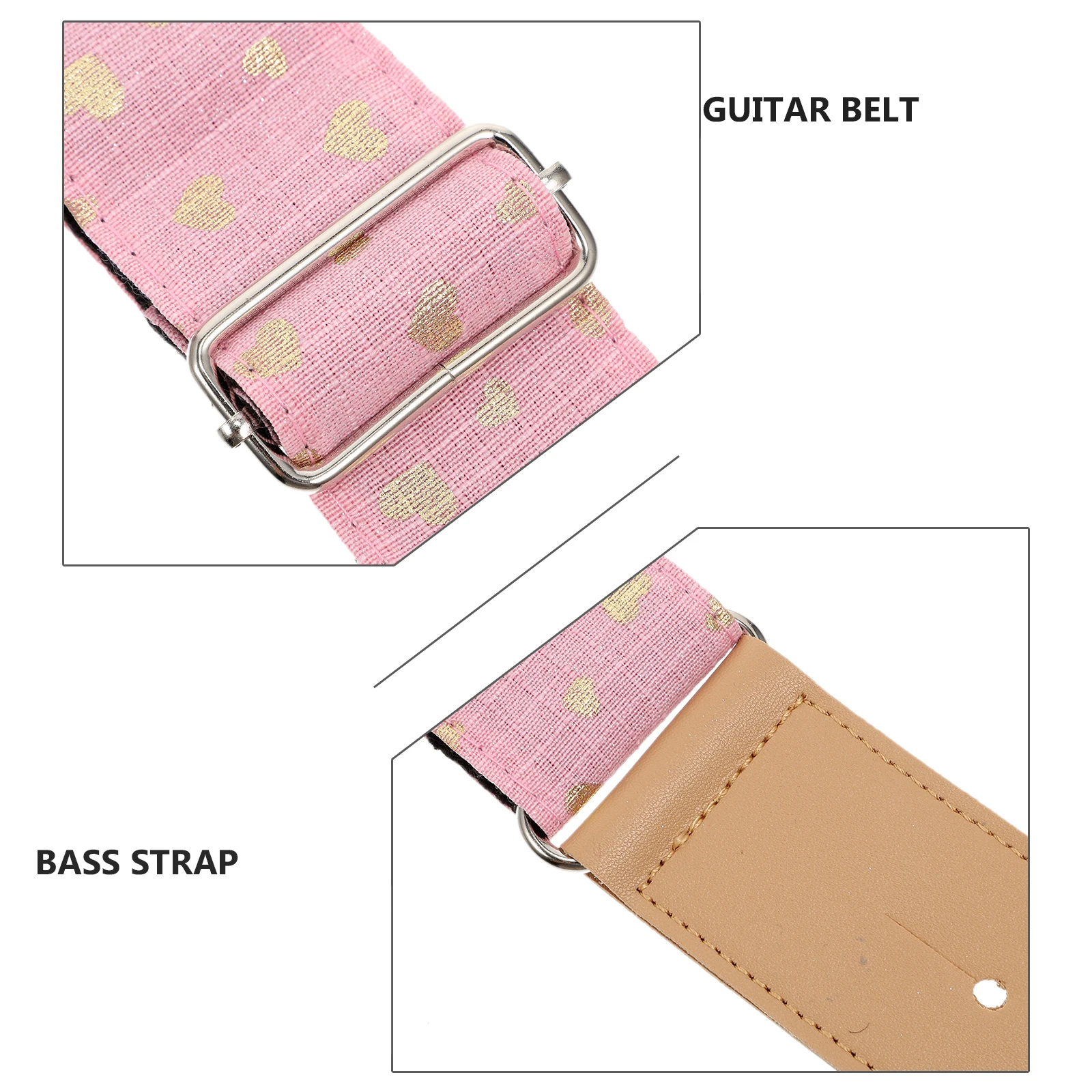

Guitar Strap Unique Design Bright Color Double Layer Tip Lightweight Durable Chic Bass Strap Suitable for Electric Folk